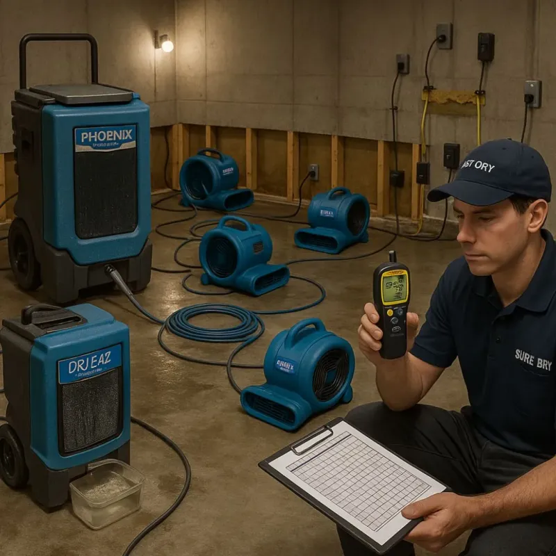 Structural Drying and Dehumidification process in Kent, WA